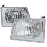 1992-2006 Ford Econoline Factory Style Crystal Headlights Chrome/Clear Lens