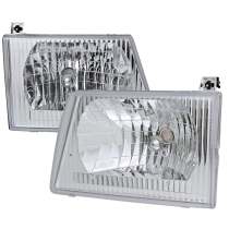 1992-2006 Ford Econoline Factory Style Crystal Headlights Chrome/Clear Lens