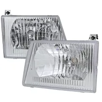 1992-2006 Ford Econoline Factory Style Crystal Headlights Chrome/Clear Lens