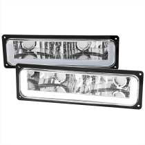 1988-1998 Chevy C10 GMC C/K LED Strip Bumper Corner Signal Lights Chrome/Clear