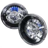 Universal 7 Round H4 Projector Headlights Matte Black Housing/Clear Lens