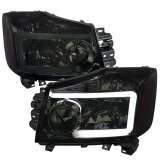 2004-2015 Nissan Titan / 04-2007 Armada LED Bar Factory Headlights Chrome/Smoke