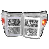 2011-2016 Ford F-250/350/450/550 Super Duty LED CBar Factory Headlights Chrome