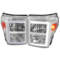 2011-2016 Ford F-250/350/450/550 Super Duty LED CBar Factory Headlights Chrome