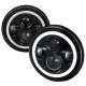 Universal 7 Round Cree LED Halo Projector Headlights - 2PC Matte Black/Clear