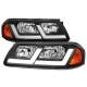 2000-2005 Chevy Impala LED Bar Factory Style Headlights Matte Black/Clear Lens