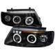 1997-2000 VW Passat Dual Halo Projector Headlights Matte Black/Clear Lens