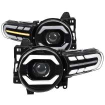 2007-2014 Toyota FJ Cruiser Signal Animated LED Bar Projector Headlights Black