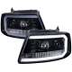 2004-2008 Ford F-20150/Lincoln Mark LT LED CBar Projector Headlights Smoke