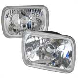Universal 7x6 H4 Crystal Headlights Chrome Housing/Glass Lens