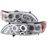 1998-2002 Honda Accord Dual Halo Projector Headlights Chrome/Clear Lens