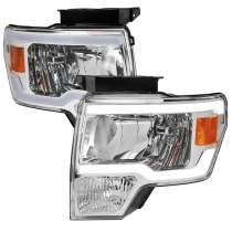 2009-2014 Ford F-20150 LED Tube Factory Style Headlights Chrome/Clear Lens