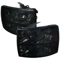 2007-2013 Chevy Silverado 1500/ 2500HD 3500HD Factory Headlights Smoke/Chrome