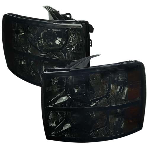 2007-2013 Chevy Silverado 1500/ 2500HD 3500HD Factory Headlights Smoke/Chrome