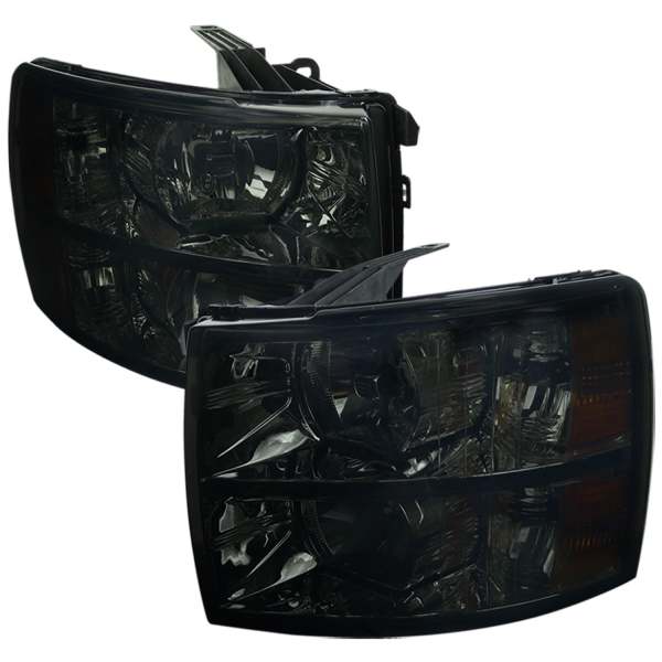 2007-2013 Chevy Silverado 1500/ 2500HD 3500HD Factory Headlights Smoke/Chrome