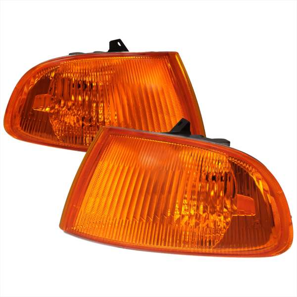 1992-1995 Honda Civic 2/3DR Corner Lights Chrome Housing/Amber Lens