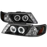 1995-1999 Nissan Sentra/200SX Dual Halo Projector Headlights Matt Black/Clear
