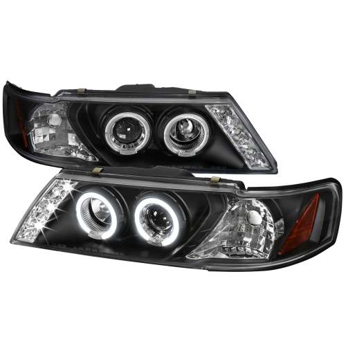 1995-1999 Nissan Sentra/200SX Dual Halo Projector Headlights Matt Black/Clear