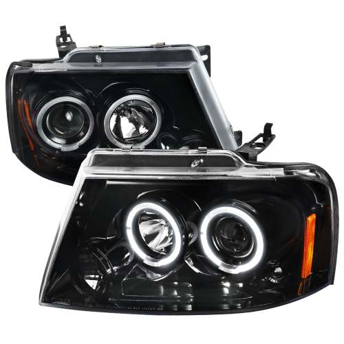 2004-2008 Ford F-20150/ 06-2008 Lincoln Mark LT Dual Halo Headlights Jet Black