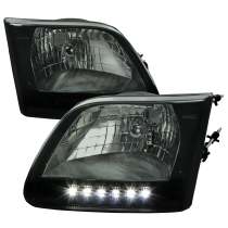 1997-2004 Ford F-20150/Expedition Factory Headlights SMD LED Light Strip Smoke