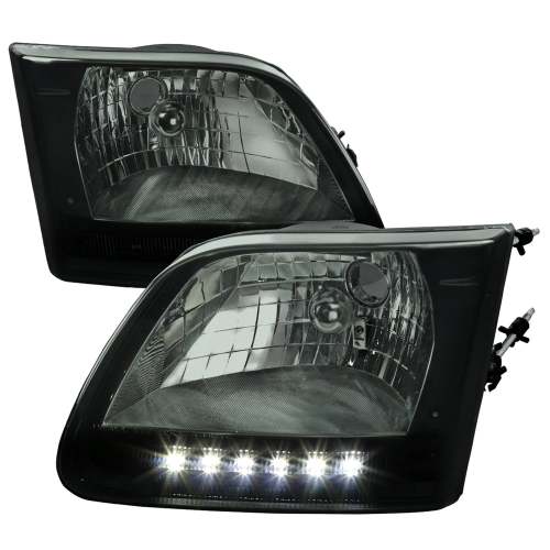 1997-2004 Ford F-20150/Expedition Factory Headlights SMD LED Light Strip Smoke