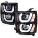 2014-2015 Chevy Silverado 1500 LED U-Bar Headlights LED Signal Lights Black