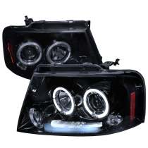2004-2008 Ford F-20150/ 06-2008 Lincoln Mark LT Dual Halo Headlights Smoke