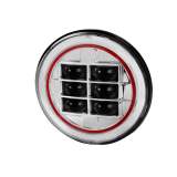 Universal 7 Cree LED Red Rim Projector Headlight - 1PC Chrome/Clear Lens