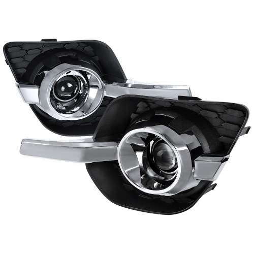 2010-2016 Chevy Equinox 12V/55W H11 Projector Fog Lights Kit Chrome/Clear Lens