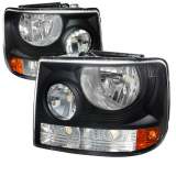 1999-2002 Chevy Silverado 1500 2500/Tahoe Suburban Factory Headlights Black