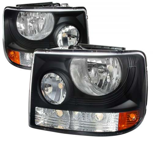 1999-2002 Chevy Silverado 1500 2500/Tahoe Suburban Factory Headlights Black