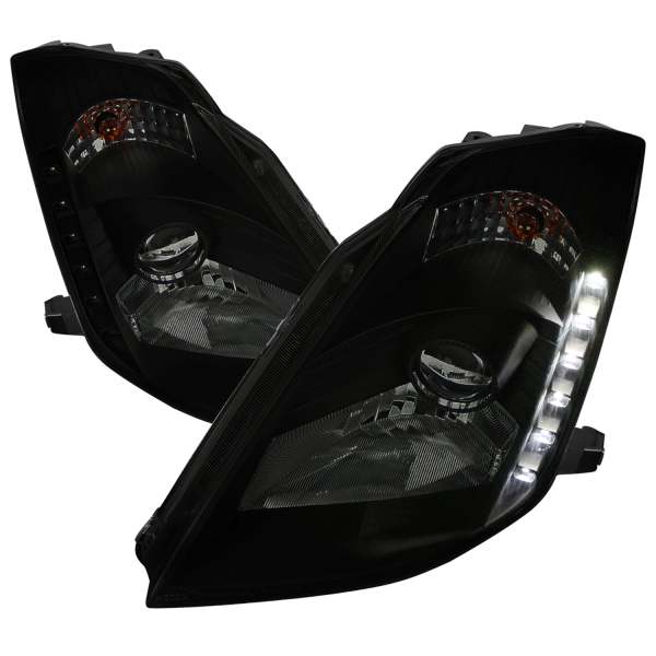 2003-2005 Nissan 350Z Projector Headlights SMD LED Light Strip Black/Smoke