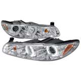 1997-2003 Pontiac Grand Prix Dual Halo Projector Headlights Chrome/Clear Lens