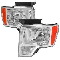 2009-2014 Ford F-20150 Factory Style Headlights Chrome Housing/Clear Lens