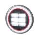 Universal 7 Round Cree LED Red Rim Halo Projector Headlight - 1PC Matt Black