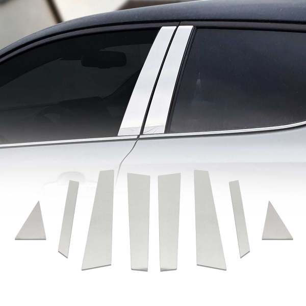 2018-2023 Hyundai Kona Window B Pillar Posts Door Trim Cover Stainless Steel Silver 8x