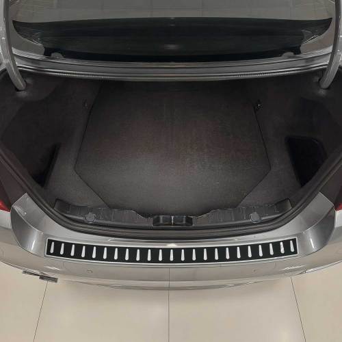 2017-2023 BMW 5 Series G30 Sedan Rear Bumper Sill Cover Stainless Steel Carbon Foiled