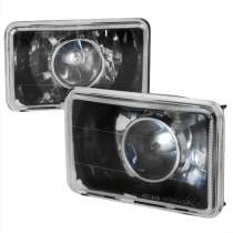 Universal 4x6 H4 Projector Headlights Matte Black Housing/Glass Lens