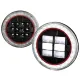 Universal 7 Round Cree LED Red Rim Halo Projector Headlights - 2PC Matt Black