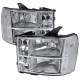 2007-2014 GMC Sierra Factory Style Headlights Clear Reflector Chrome/Clear