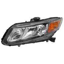 2012-2013 Honda Civic Coupe Sedan Clear Crystal OE Style Headlight Driver Side