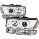 1999-2006 GMC Sierra/Yukon XL/SLT Dual Halo Headlights&Bumper Lights Chrome