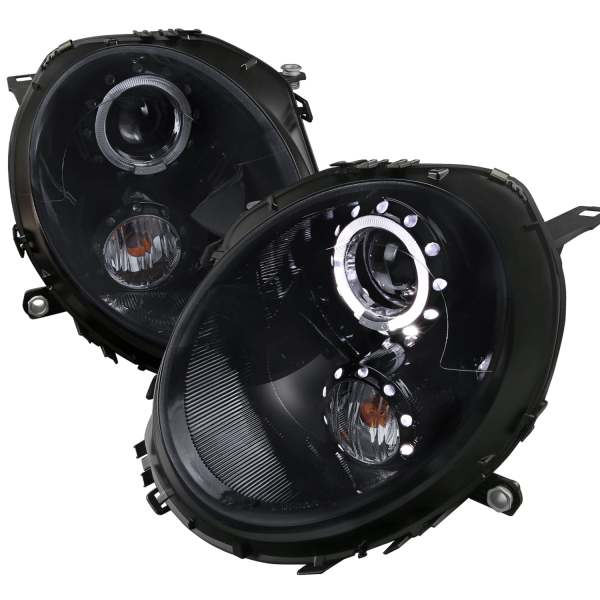 2007-2015 Mini Cooper R55 R56 R57 R58 R59 Halo Projector Headlights Black