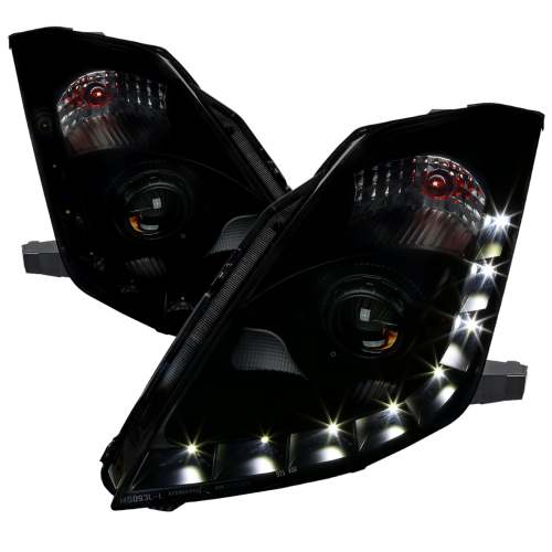 2006-2009 Nissan 350Z SMD LED Light Strip Projector Headlights Black/Smoke