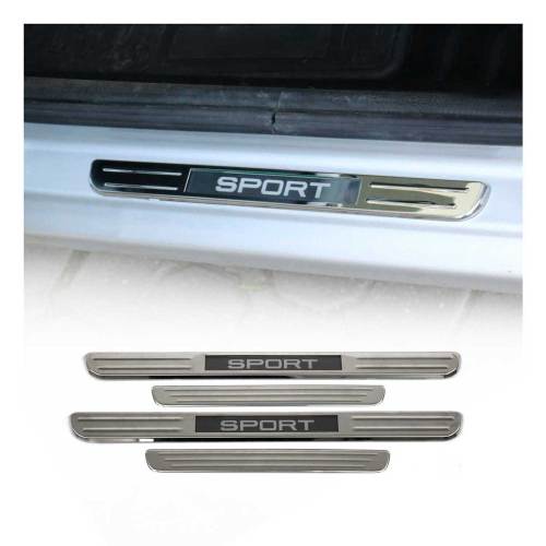 Mercedes GLK GLC Class Door Sill Scuff Plate Illuminated Sport Steel Silver 4 Pcs