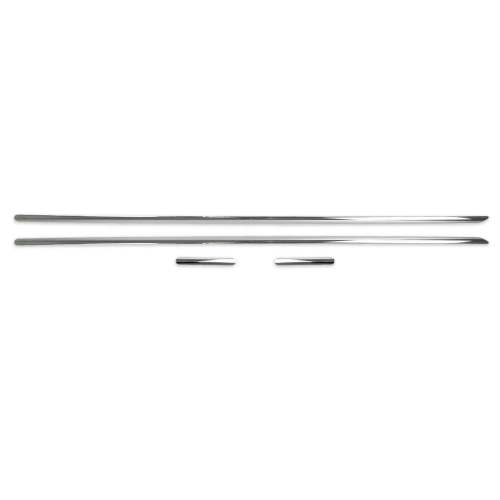 2007-2015 Smart ForTwo Side Door Molding Trim Skirt Garnish Stainless Steel Silver 4Pcs