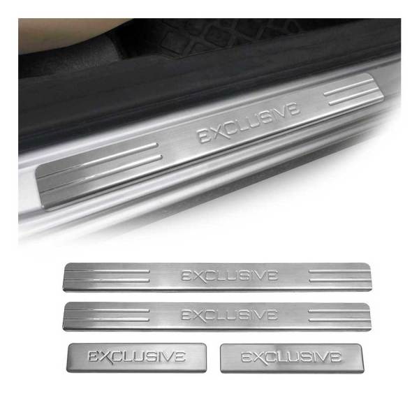 2001-2007 Ford Escape Door Sill Scuff Plate Scratch Protector Exclusive Stainless Steel Silver 4Pcs