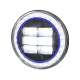 Universal 7 Round Cree LED Blue Rim Halo Projector Headlight - 1PC Matt Black