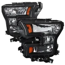 2015-2017 Ford F-20150 Replacement Factory Style Headlights Matte Black/Clear