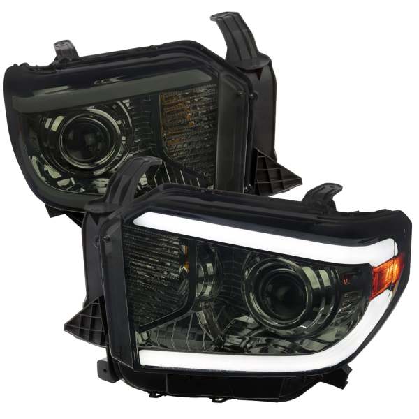 2014-2021 Toyota Tundra LED Turn Signal LED Bar Projector Headlights Smoke